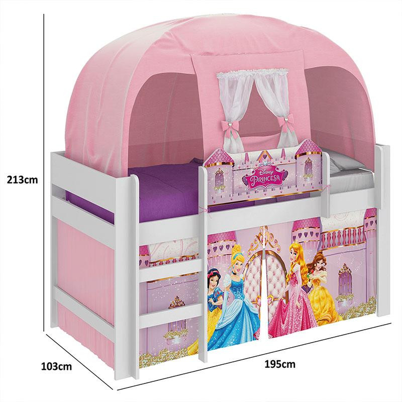 Quarto Infantil Cama com Dossel Barbie Star 8A - Pura Magia