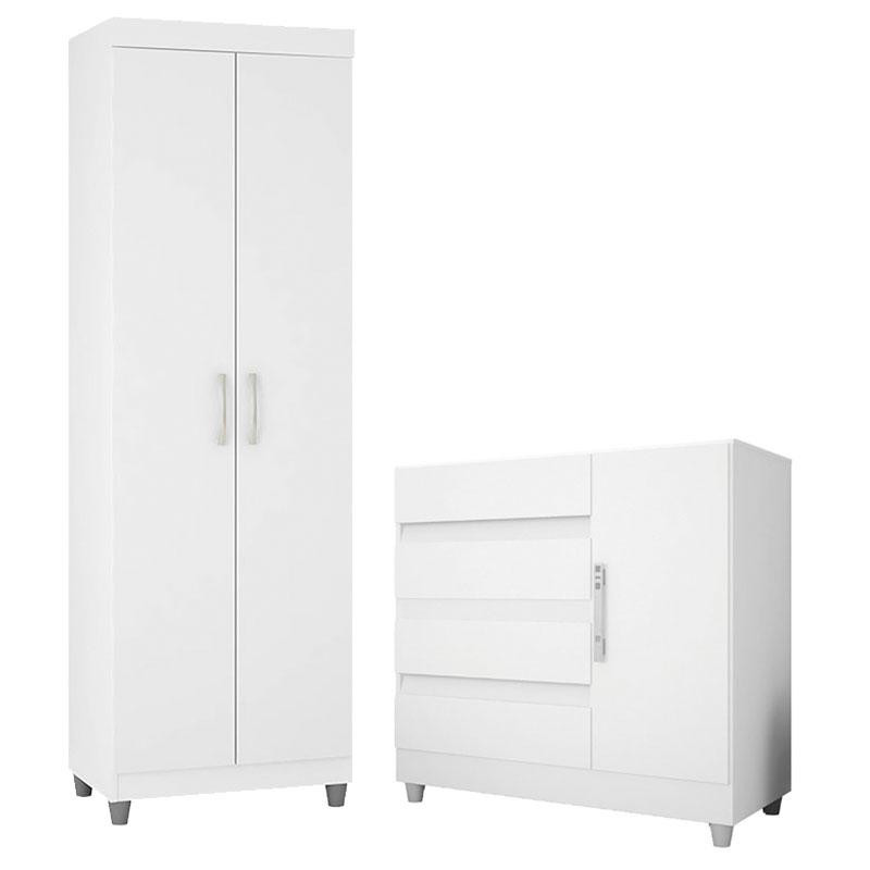 Comoda 8000 E Armario Multiuso Exellence 6020 Branco Com Pes Araplac