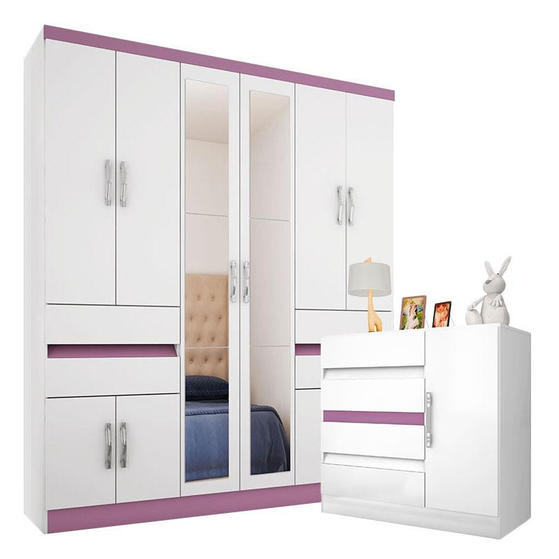 Guarda Roupa Solteiro 3430 E Comoda 8000 Branco Flex Araplac