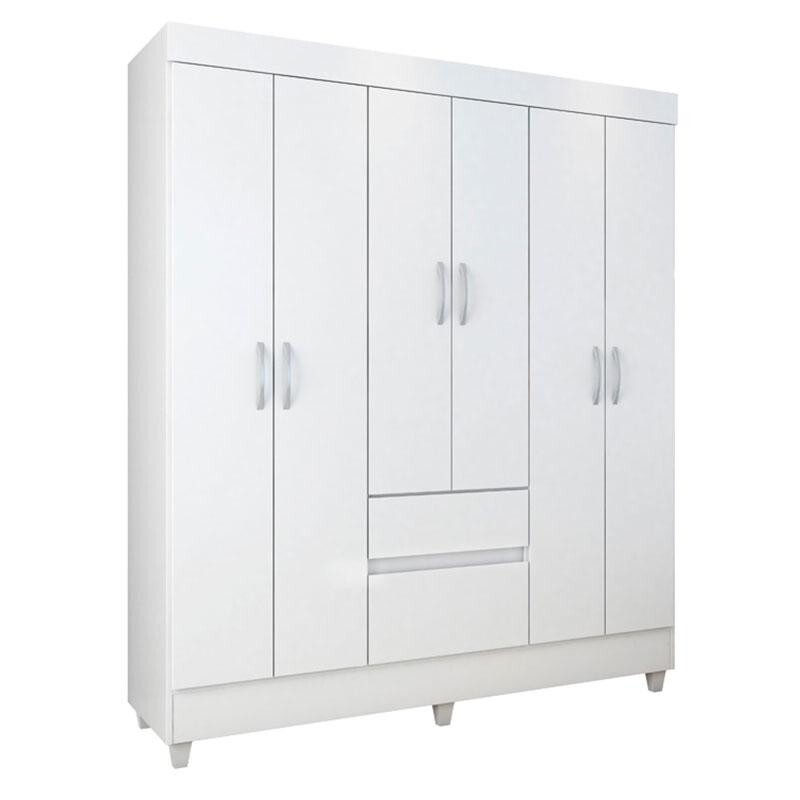 Guarda Roupa Infantil Soft E Armario Multiuso Elite Branco Brilho Demobile