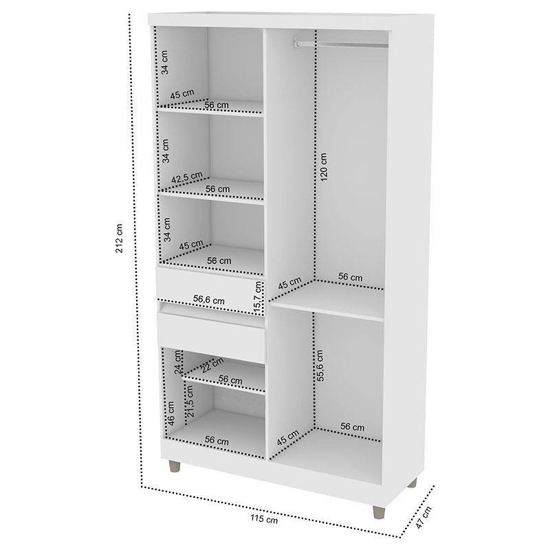 Guarda Roupa Infantil Exellence 1160 Flex E Armario Multiuso 6020 Branco Araplac