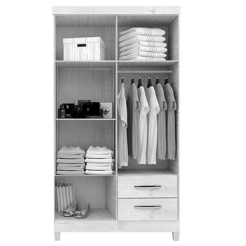 Comoda Cannes Com Guarda Roupa Modena E Armario Multiuso Egito Branco Rosa Incorplac