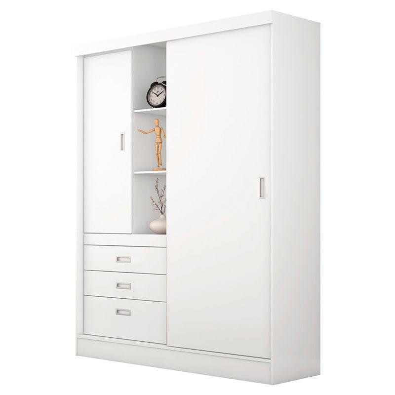 Guarda Roupa Infantil Slim E Armario Multiuso Elite Branco Brilho Demobile
