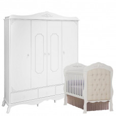 Berço Americano mini cama e Guarda Roupa Infantil Realeza 4