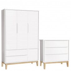 Cômoda Gaveteiro e Guarda Roupa Infantil 3 Portas New Classi