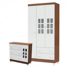Cômoda-Infantil-e-Guarda-Roupa-3-Portas-Mariah-Branco-Acetin