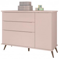 Cômoda Infantil Retro Alice Rosa Acetinado - Phoenix Baby