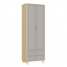 Guarda Roupa Infantil 2 Portas Rope Natural Cinza - Matic