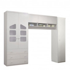 Guarda roupa infantil Eloisa aereo branco brilho