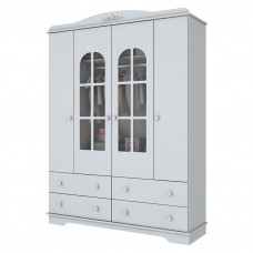 Guarda Roupa Infantil Provençal Branco Acetinado - Henn A