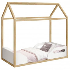Mini Cama Montessoriana Zoe Branco Acetinado Pinus Natural –