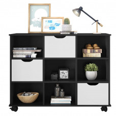 Nicho-Organizador-1478-Preto-com-3-gavetas-brancas-Qmovi
