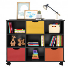 Nicho-Organizador-1478-Preto-com-3-gavetas-colors-Qmovi