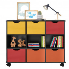 Nicho-Organizador-1478-Preto-com-6-gavetas-colors-Qmovi