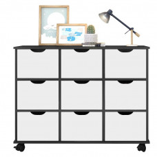 Nicho-Organizador-1478-Preto-com-9-gavetas-brancas-Qmovi