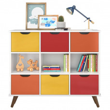 Nicho-Organizador-1478-Retro-Branco-com-6-gavetas-colors-Qmo