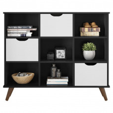 Nicho-Organizador-1478-retro-Preto-com-3-gavetas-brancas-Qmo