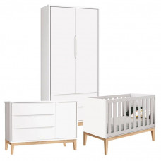 Quarto de Bebê Classic 2 Portas Cômoda com Porta Branco com 