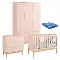Quarto-de-Bebe-Classic-3-Portas-com-Colchao-e-Comoda-Gavetei