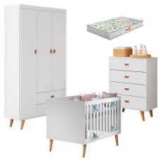 Quarto-de-Bebê-com-Gaveteiro-Berço-Americano-Ludmila-Branco-