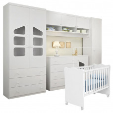 Quarto de Bebê Completo Eloisa com Berço Doce Sonho Branco B