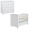 Berço Americano e Cômoda Gaveteiro Infantil Tutto New Branco