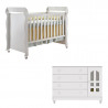 Berço Americano Mirelle e Cômoda Infantil Gran Selena Branco