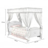 Cama Infantil Provence Clean Com Dossel  Pura Magia
