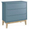 Cômoda New Classic Azul com Pés Madeira Natural – Reller
