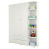 Guarda roupa infantil Lorena 3 portas com cantoneira branco