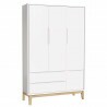 Guarda Roupa Infantil New Classic 3 Portas Branco com Pés Ma