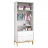 Interna Guarda Roupa Classic 2 Portas Branco com Pés Madeira