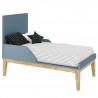 Mini Cama Berço New Classic Azul com Pés Madeira Natural – R