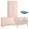 Quarto-de-Bebe-Classic-2-Portas-com-Colchao-e-Comoda-Rosa-Pé