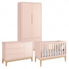 Quarto de Bebê Classic 2 Portas Cômoda com Porta Rosa com Pé