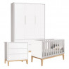 Quarto de Bebê Classic 3 Portas Cômoda Gaveteiro Branco com 