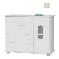 Comoda Carmolar Carisma 1 Porta 4 Gavetas Branco