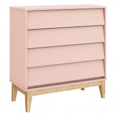Cômoda-Gaveteiro-Noah-Rosa-com-Pés-Madeira-Natural-Reller