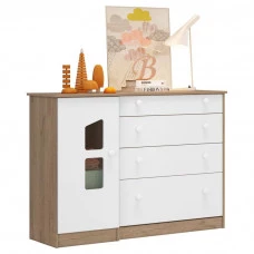 Comoda-Infantil-Amore-2644-Carvalho-Rústico-TOQ-Branco-Princ