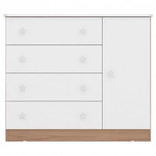Cômoda Infantil Doce Sonho 2561 Carvalho Branco Brilho – Qmo