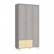 Guarda Roupa Infantil 3 Portas Rope Cinza Natural - Matic