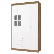 Guarda Roupa Infantil Joãozinho 4 Portas Branco Acetinado Me
