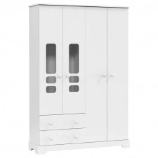 Guarda Roupa Infantil Smart 4 Portas Branco Brilho - Matic