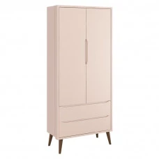 Guarda Roupa Infantil Theo 2 Portas Rosa com Pés Amadeirados