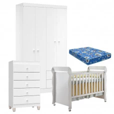 quarto-ternura-4p-gaveteiro-e-berco-mirelle-com-colchao