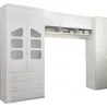 Guarda roupa infantil Eloisa aereo branco brilho