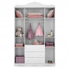2Guarda Roupa infantil Imperial 4 Portas Branco Acetinado -