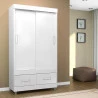 2Guarda Roupa Solteiro Popy 18425 Branco Flex