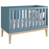 Berço Americano Classic Azul com Pés Madeira Natural – Relle