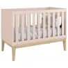 Berço Americano Classic Rosa com Pés Madeira Natural – Relle